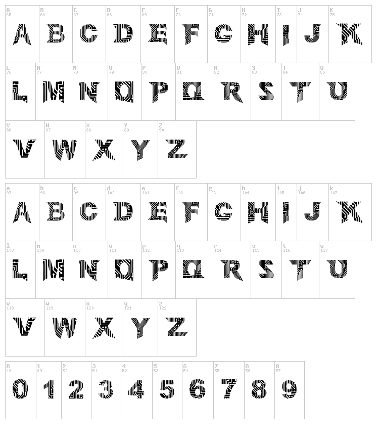 Circuit Mage font map